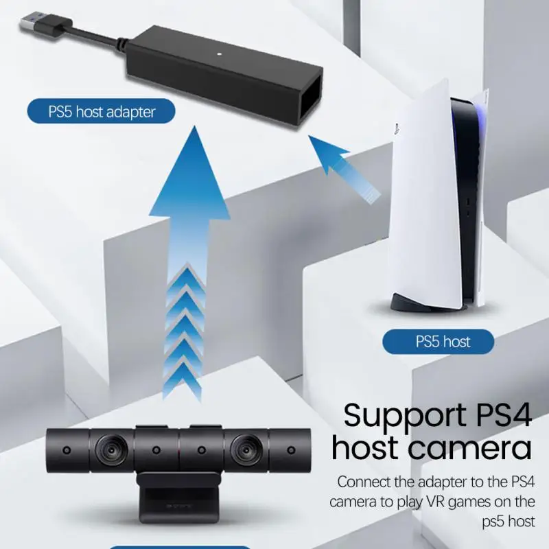 

USB 3.0 PS VR To PS5 Adapter Cable Mini Camera VR Connector For PlayStation 5 Games Console Accessories PS4 Gaming Adapter