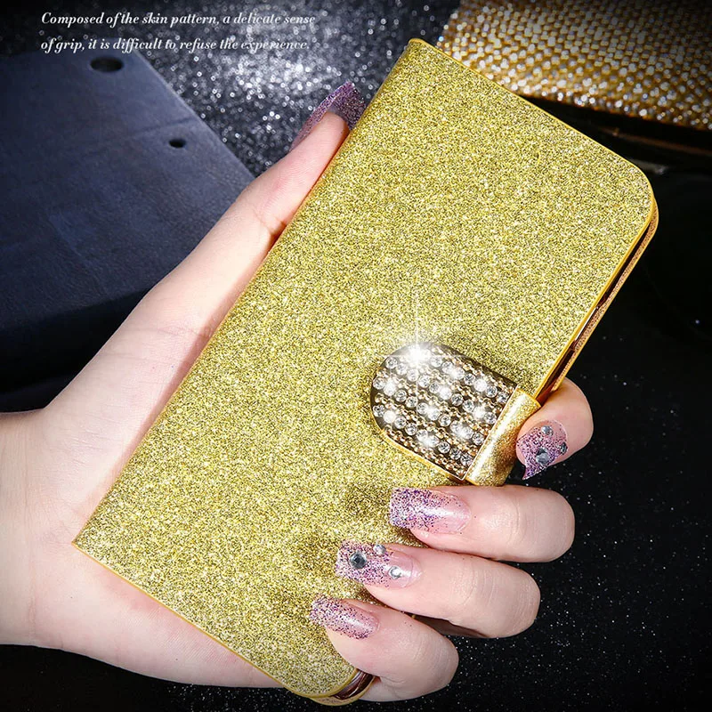 

Vivo Y21t Cover Luxury Glitter Diamond Wallet Case on Vivo Y21A Y21G Y21e Y01 Y10 Y33 Y33T Y33s Y55 Y75 5G Capa with Card Pocket