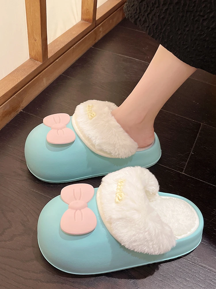 

Резиновые шлепанцы женская обувь на платформе средней высоты меховые шлепанцы Роскошные Дизайнерские Шлепанцы из искусственной кожи на плоской подошве с плюшевым носком 2023