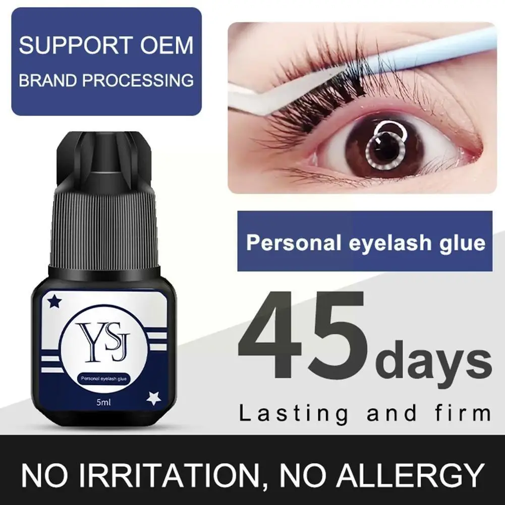 

5ml Eyelashes Extension Glue Long Lasting Grafting Glue Irritant No Quick Drying Glue Lashes Makeup Adhesive Tool Black P3R6