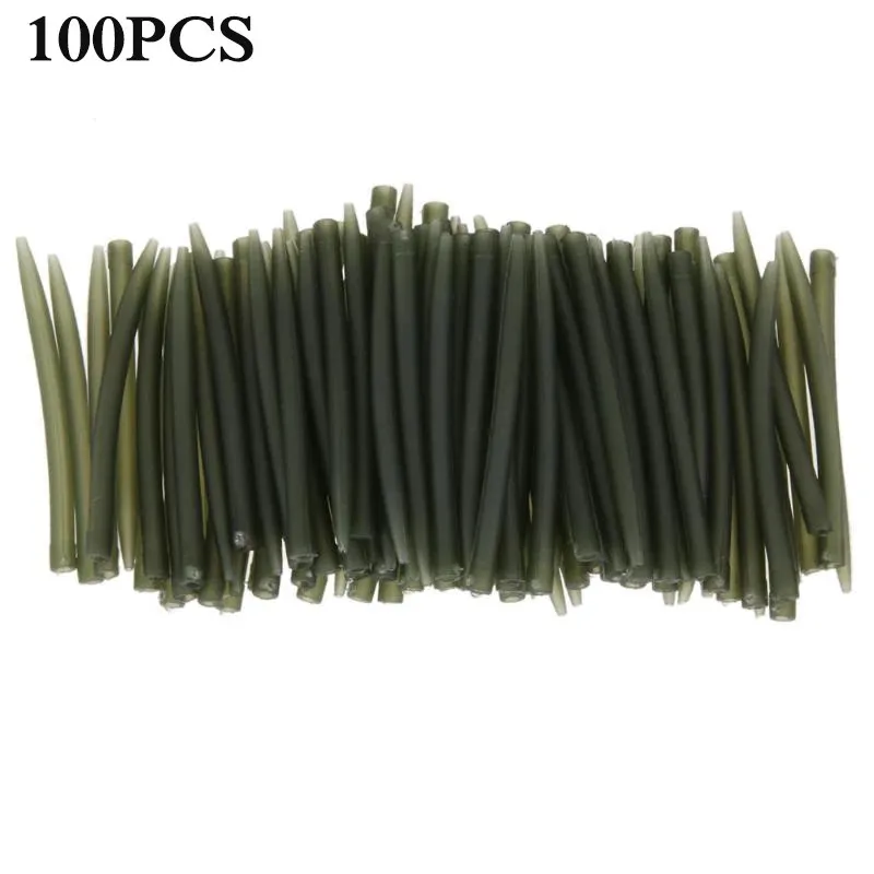 

100PCS Terminal Carp Fishing Anti Tangle Sleeves Connect with Fishing Hook Rubber Tip Tube Positioner Terminal Fishing Tackles