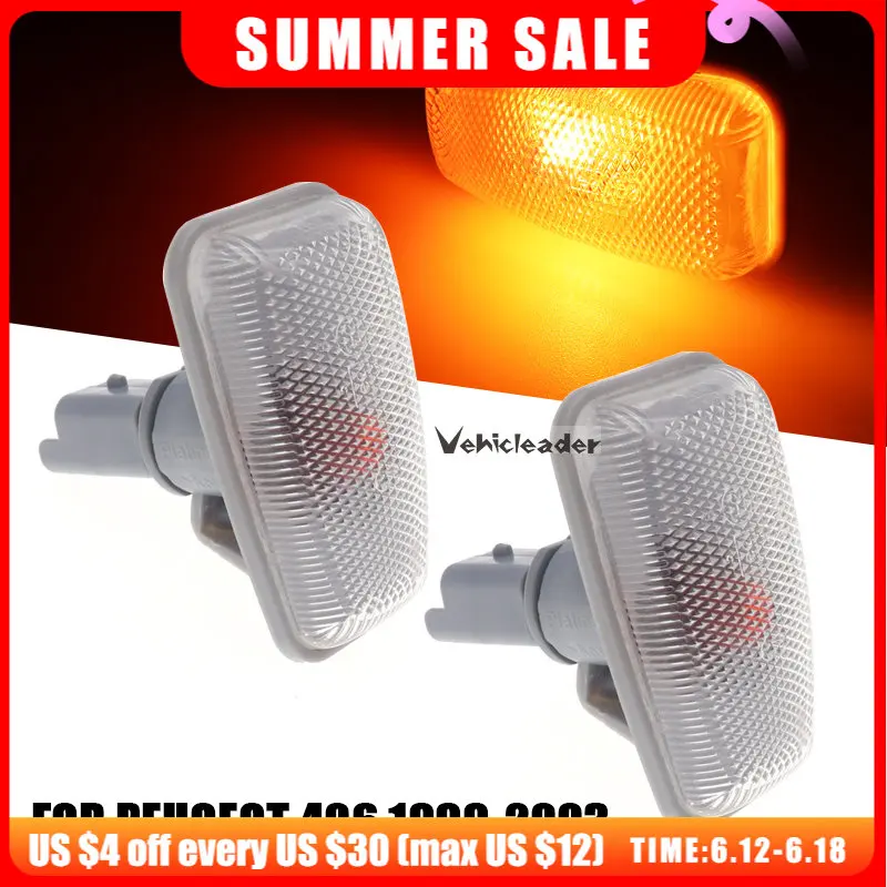 

1/2PC 12V Car Side Marker Indicator Repeater Light Turn Signal Lamp Auto Accessories For Peugeot 406 1999 2000 2001 2002 2003
