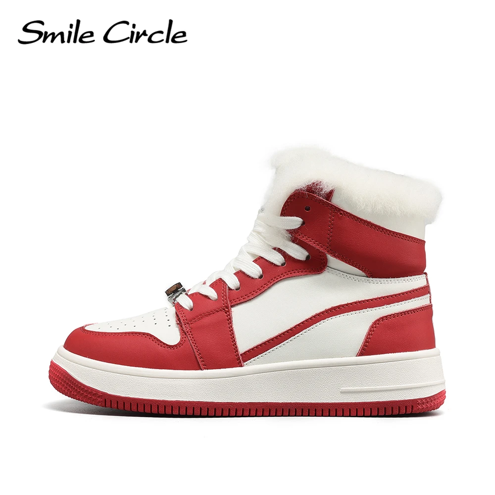 Кроссовки женские обувь зима женщины зимние высокие кроссовки из натуральной