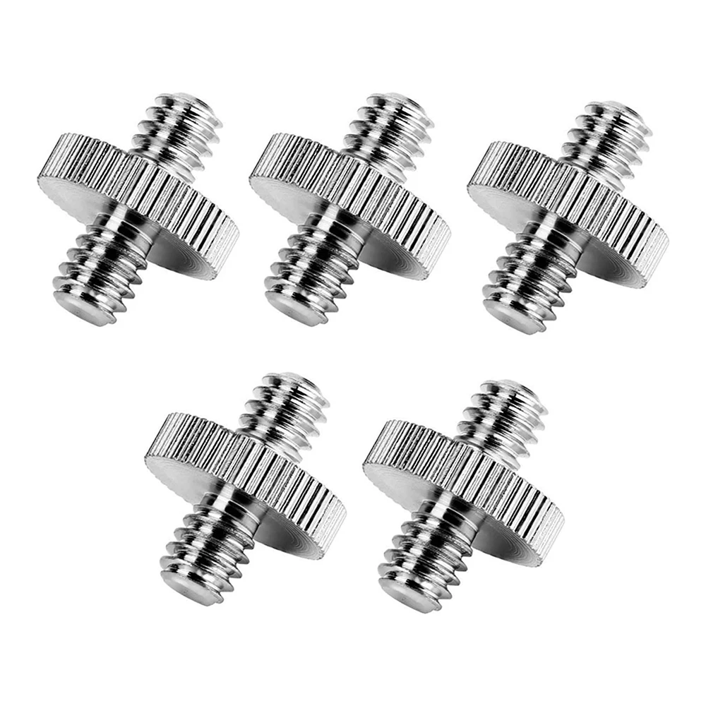 

5 Pieces 1/4"-20 Male to 1/4"-20 Male Converter Threaded Screws Adapter Mount for Camera/Tripod/Monopod/Ballhead/Light Stand