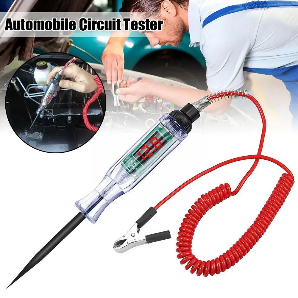 

Auto Circuit Tester Pen 3V 6V 12V 24V 70V DC Voltage Probe Test Pen Tester Car Circuit Tester Fuse Light Vehicle Gauge Auto R2Y0