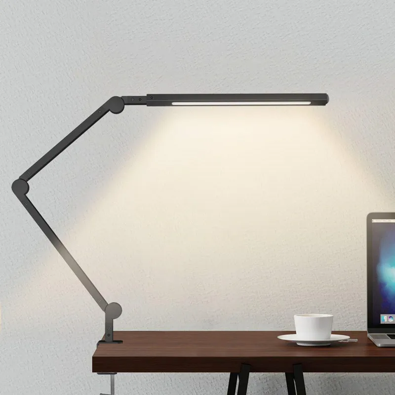 9W Modern Foldable LED Desk Lamp Bedside Bedroom Lamp Study Touch Dimmer Business Desktop Light Dimmable Clip Lights