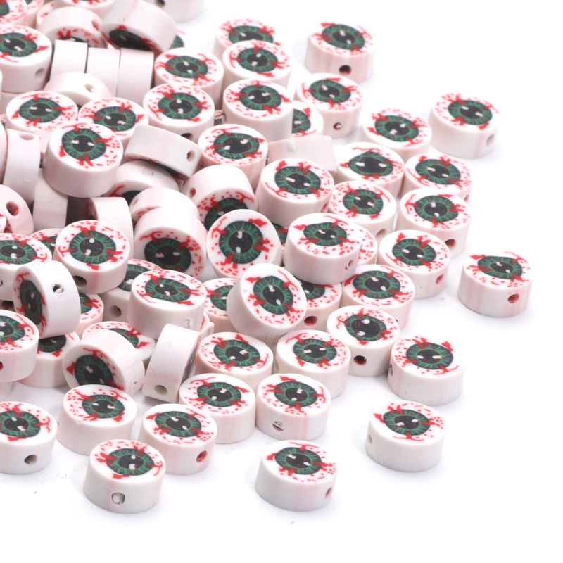 20 шт. ужасные бусины-разделители на Хэллоуин бусины из полимерной глины сглаза
