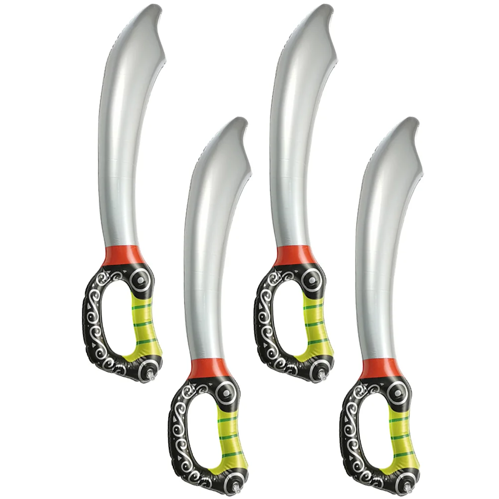 

4 Pcs Inflatable Pirate Knife Swords Toys Festival Cosplay Prop Balloon Funny Kids Role Props Pvc Child Makeup