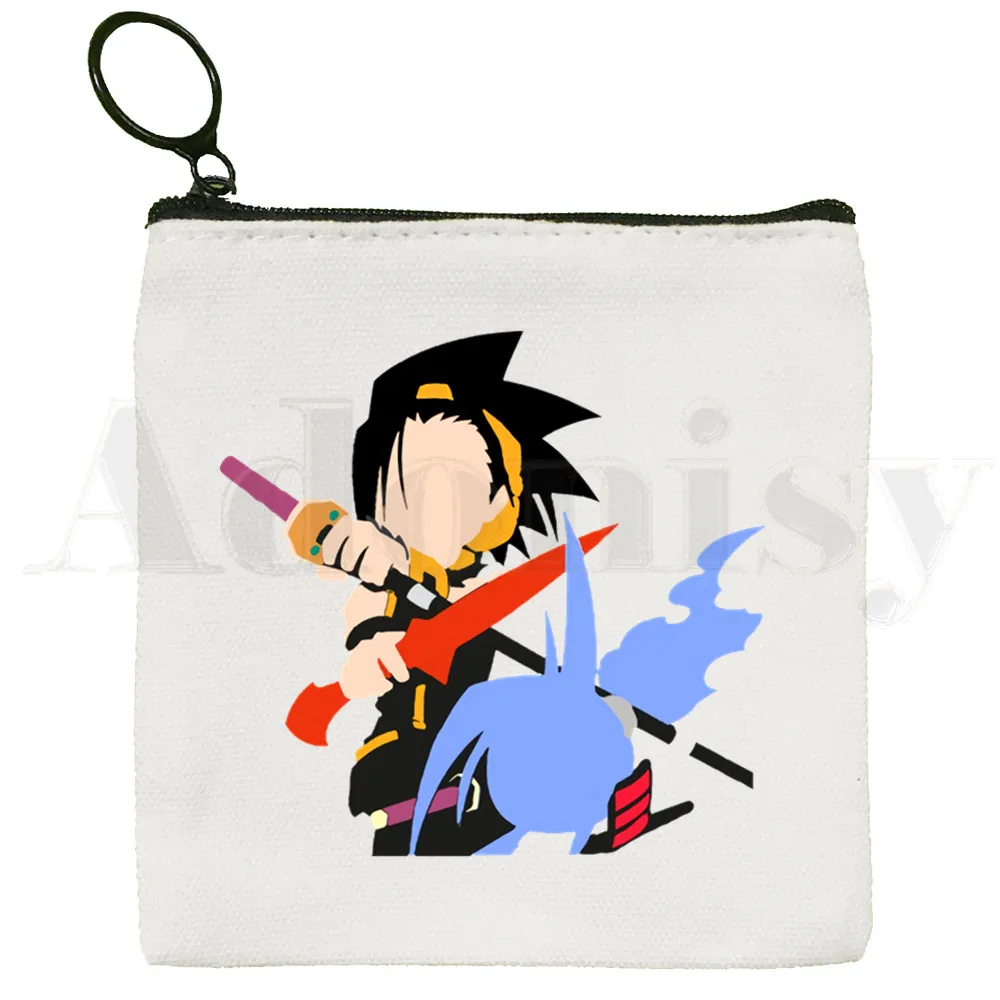 Anime Shaman King Yoh Asakura Amidamaru 90s Cute Coin Purse Illustration Key Case Simple Small Cloth Bag New Creative Coin Purse