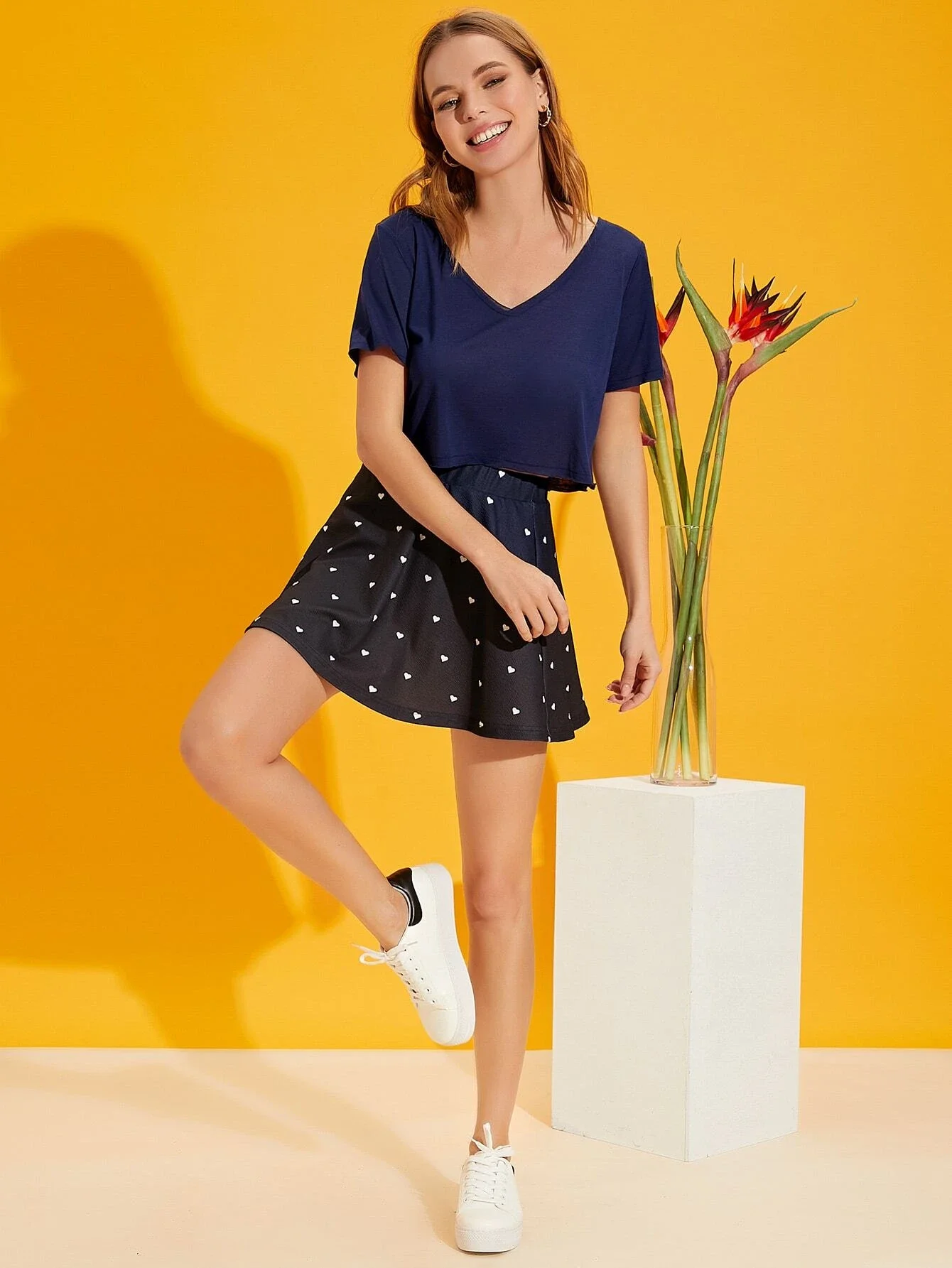 

V-neck Solid Top