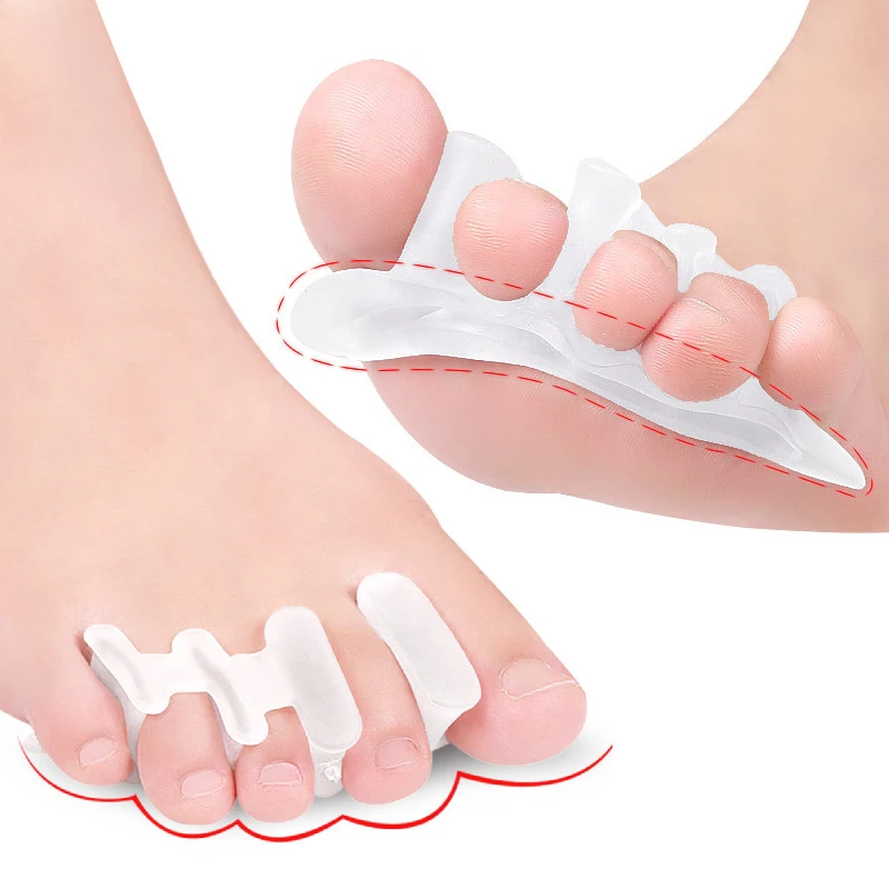 16 шт. = 8 пар силиконовый разделитель пальцев с тремя отверстиями гель для защиты