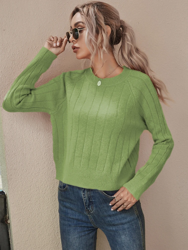 

2022 Autumn Winter Round Neck Knitting Pullover South Korean Fashion Street Wear Women's Loose Long Sleeve Thickened Top Sweater
