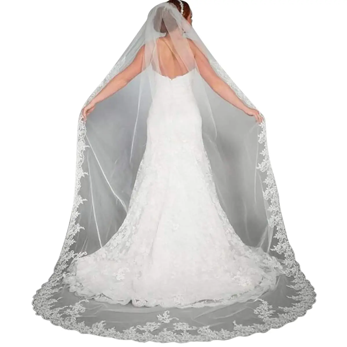 

Bride Veil Wedding Veils for Brides 118" Long Bridal Cathedral 1 Tier Tulle with Comb 2023