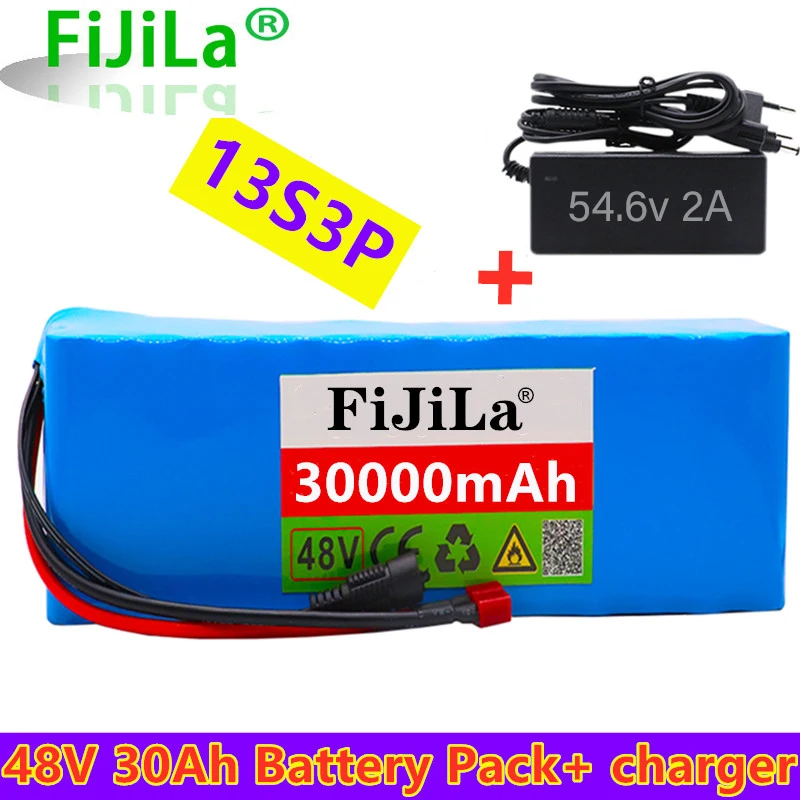 

Scooter elétrica, 48v, 30000mah, 1000 watts, 13s3p, 18650 bateria, mh1, 54.6v, descarga de 25a, bms com carregador