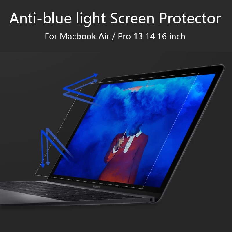 

9H Tempered Glass Screen Protector For Macbook Air 13 Pro 14 16 M1 M2 2021 2023 Laptop 15.6 HD Anti-Scratch Anti-blue Light Film