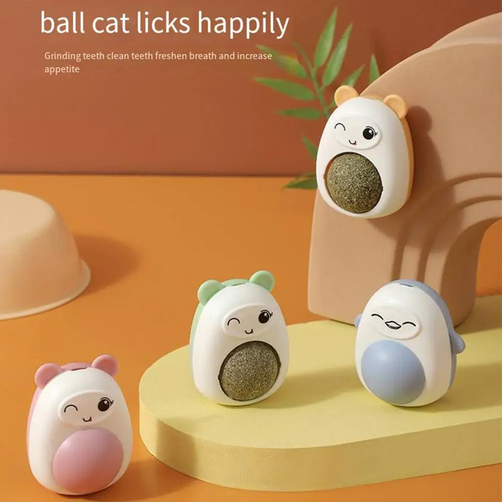 

2022 New Cat Cartoon Catnip Ball Rotating Edible Ball Teeth Cleaning Molar Toy Pet Supplies For Indoor Cats Hot Sale
