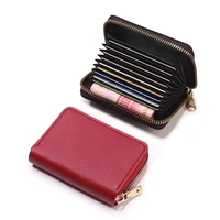 woman short wallets pu leather coin purses large capacity card holder portable zipper wallet with 9 card slots