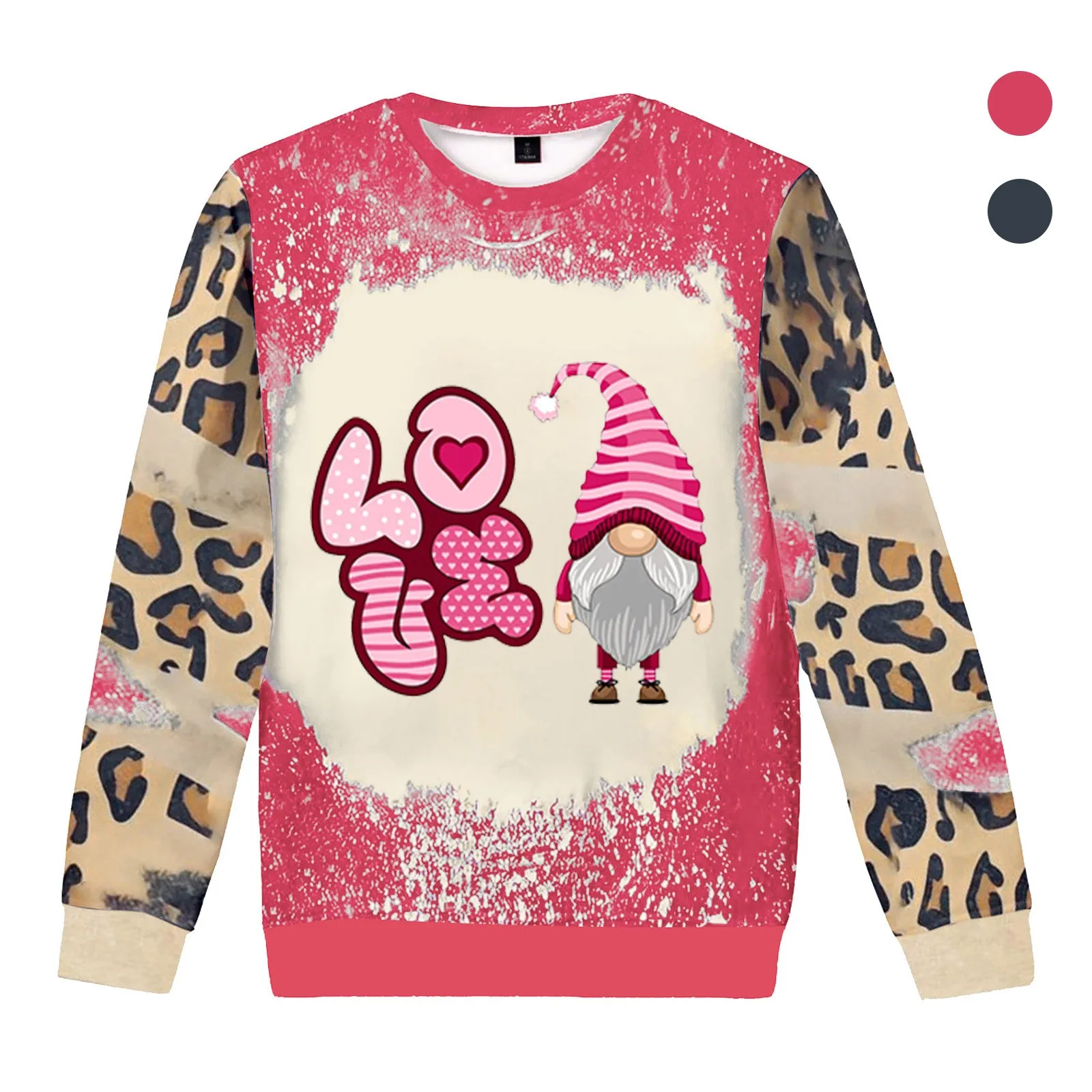 

Womens Jogging Sweatsuits Women Print Leopard Drop Shoulder Pullover Sweatshirt For Valentine's Day Fitted Sports Jacket