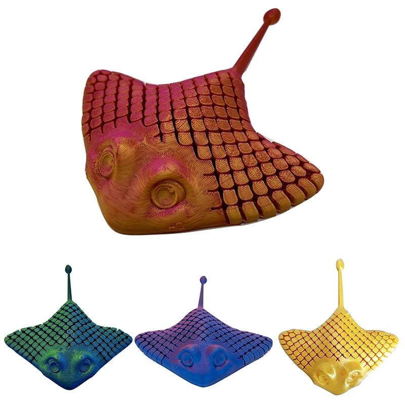 3D-печатные модели лучей милые морские животные такие как лучи Мандта и рыба