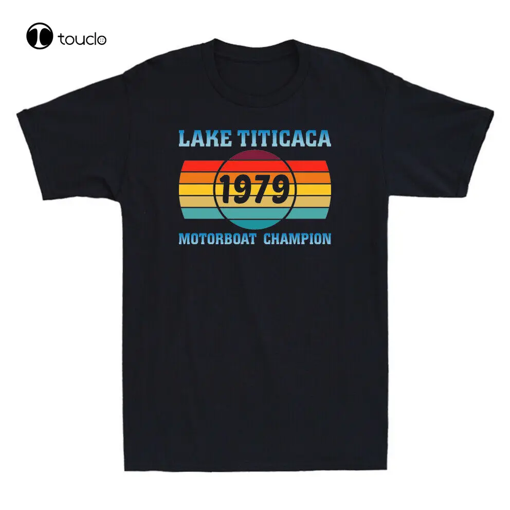 

New Funny Lake Titicaca 1979 Motorboat Championship | Retro Vintage Sunset Men'S T-Shirt Cotten Tee Shirt