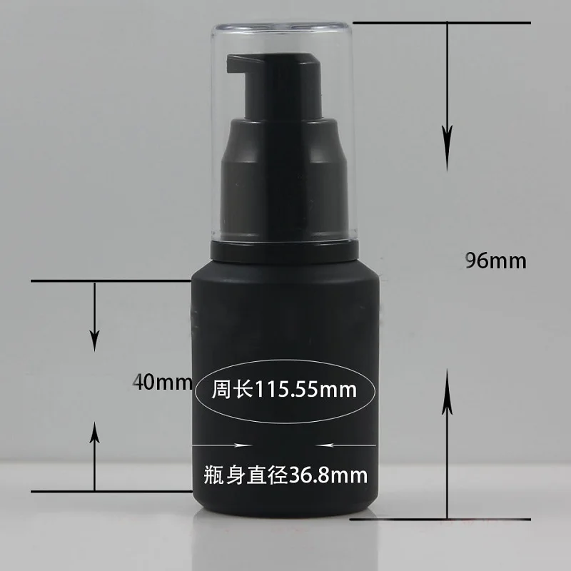 30мл матовая блестящая черная стеклянная бутылка с дозатором для лосьона/спрея для лосьона/эмульсии/фундамента/сыворотки/спрея для тумана/тонера упаковки