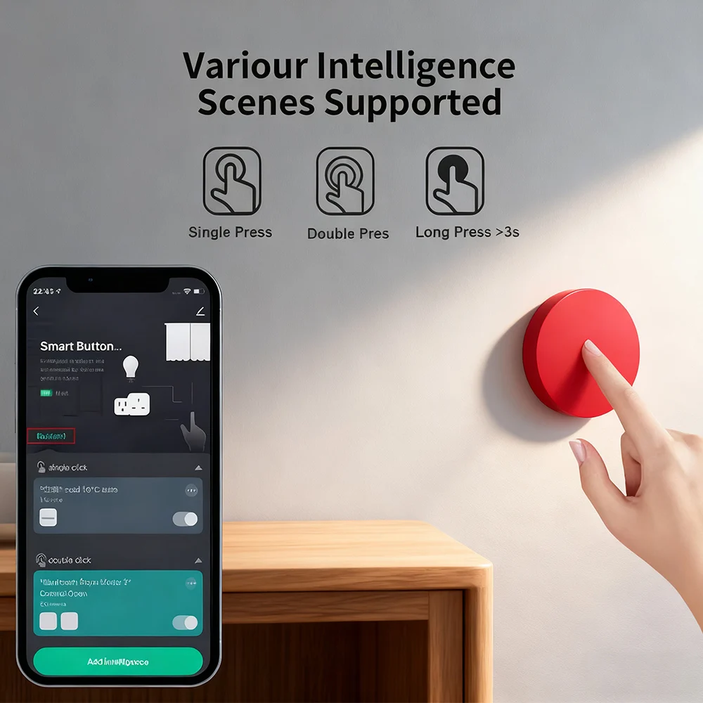 Фото Работает с Tuya ZigBee, умный ключ-переключатель, мобильное управление, беспроводной пульт дистанционного управления, многофункциональное управление, умный переключатель, питание от батареи. №3
