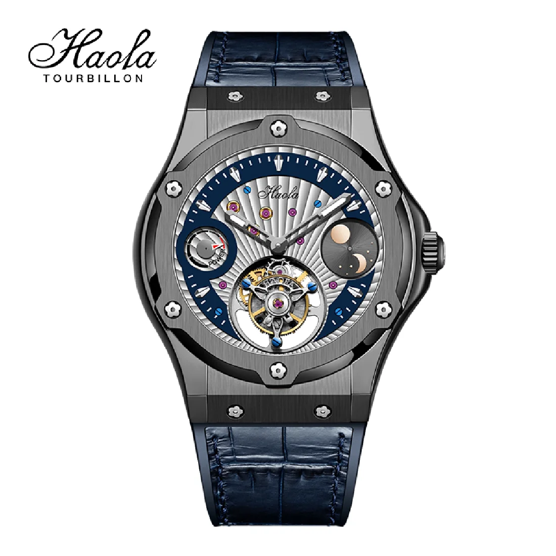 

Haofa Men's Luxury Manual Tourbillon Mechanical Watch For Men Flying Sapphire Tourbillon Mens Watch Day And Night orologio uomo