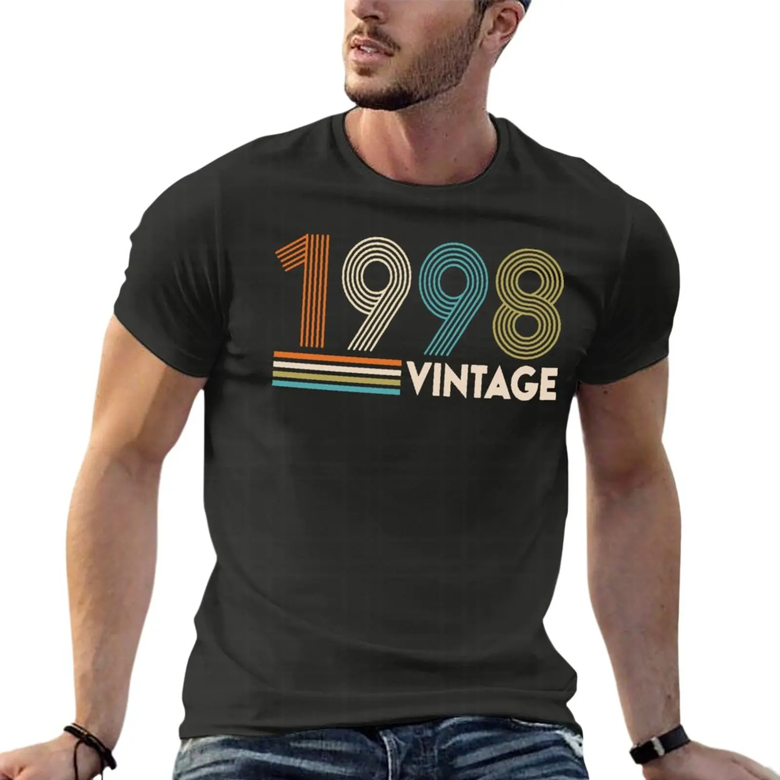 

Vintage 1998 Gift Father'S Day Oversized T-Shirt Personalized Mens Clothes Short Sleeve Streetwear Plus Size Tops Tee