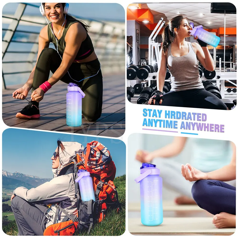 Спортивная бутылка со шкалой времени 2 л