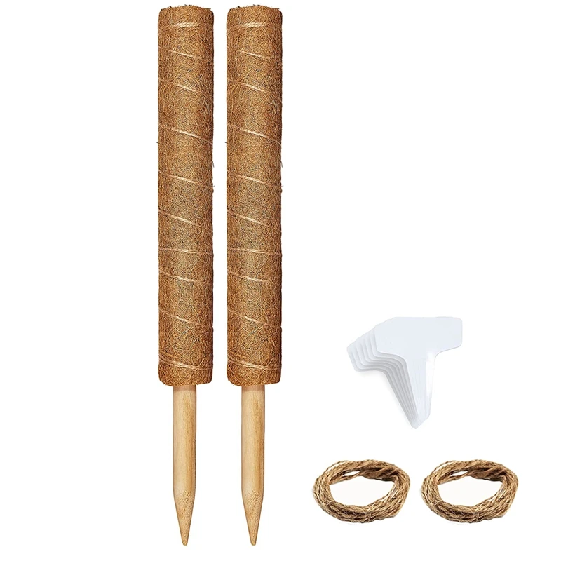 

2 Pack Moss Poles For Climbing Plants, Coir Totem Pole,Moss Sticks For Indoor Plant Support,Potted Plants Grow Upwards