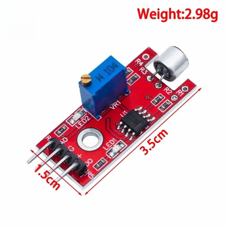 Фото Модуль обнаружения звука с микрофоном для Arduino, AVR, PIC, аналоговые и цифровые выходные датчики KY-038 KY-037 №4