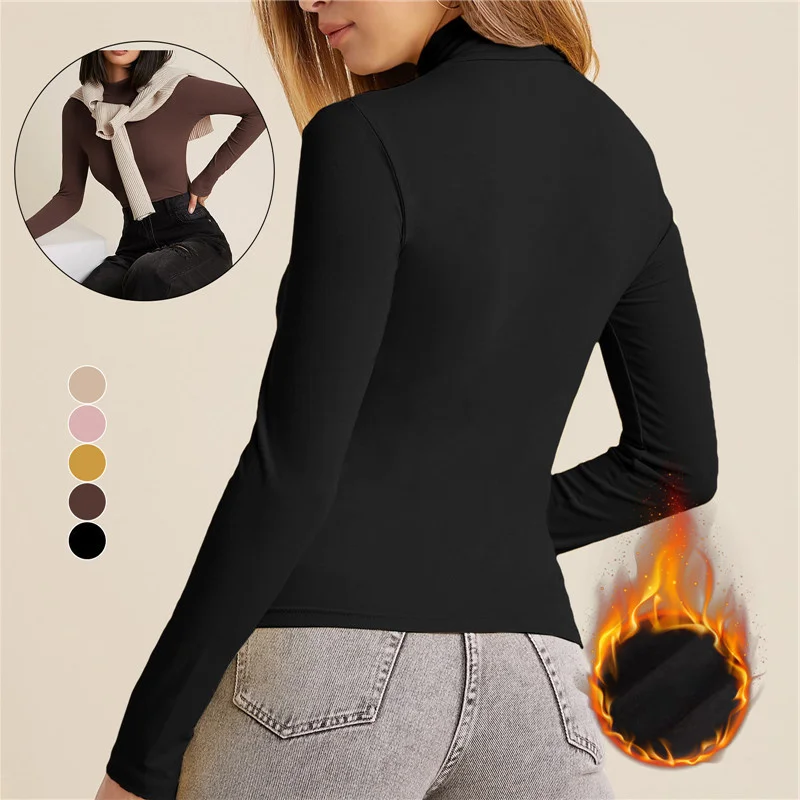 

Hot sale Long Sleeves Sweater Women Turtleneck Pullover Cashmere Warm Slim Bottoming Shirt Loose Jumpers Solid Casual Thickened