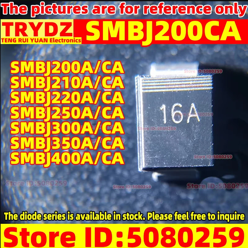 200-20 шт. SMBJ200A SMBJ210A SMBJ220A SMBJ250A SMBJ300A SMBJ350A SMBJ400A SMBJ200CA SMBJ210CA SMBJ220CA SMBJ250CA 300/350/400CA