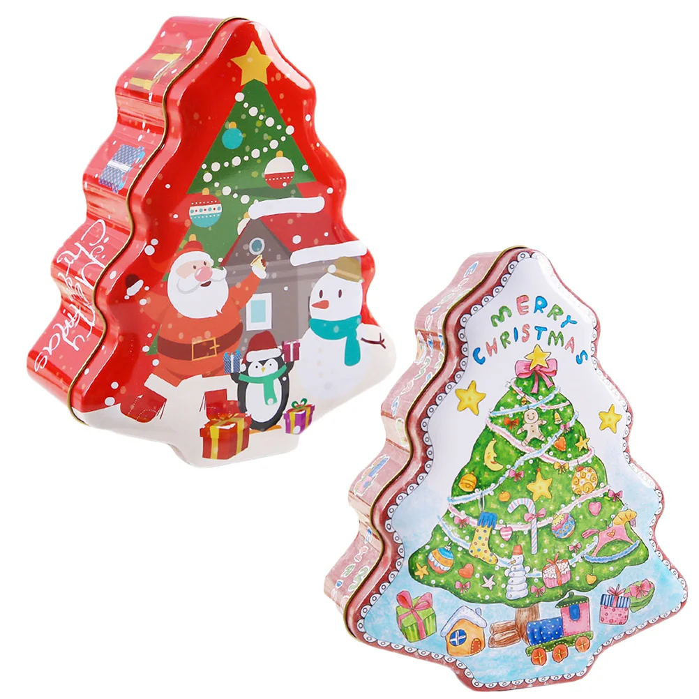

2 Christmas Gift Tins Christmas Party Favor Box Christmas Treat Tin Christmas Goodie Tins Christmas Tin Gift Box