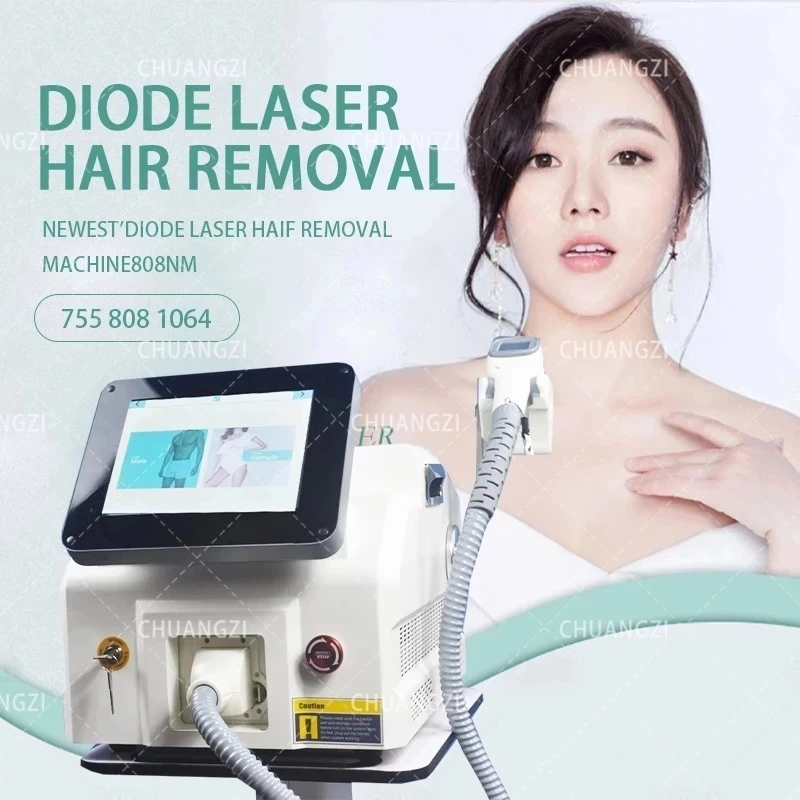 

Diode Laser Permanent Hair Removal Machine Latest Upgrade 3 Wavelength 755nm 808nm 1064nm Laser Painless Hair Removal Machine