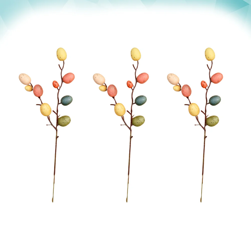 

3 Branches Easter Floral Picks Egg Ornament Easter Basket Flower Picks Wedding Flowers Bouquets Vase Easter Egg Floral Pick