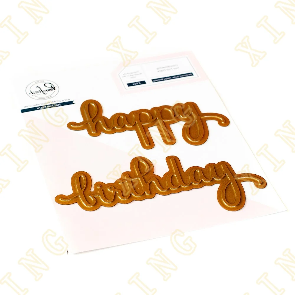

Hot Foil Plate Scrapbook Diary Decoration Stencil Embossing Template Diy Greeting Card Handmade 2022 New Arrival Happy Birthday