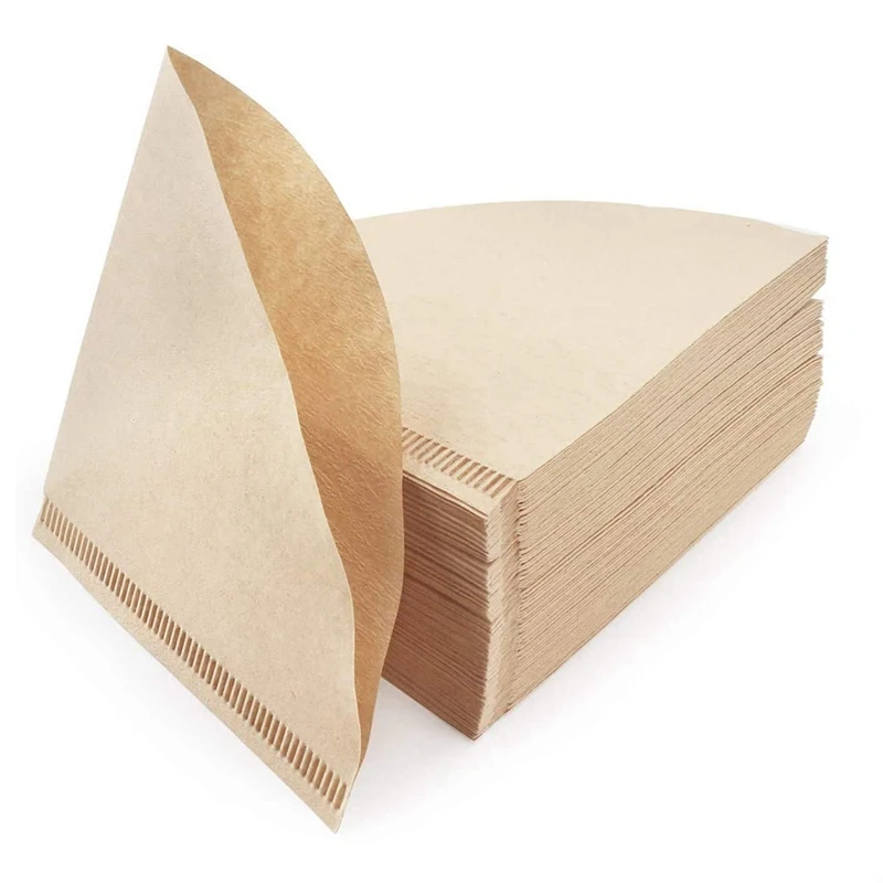 

100PCS Coffee Paper Disposable V60 Cone Unbleached Brown Coffee Paper Suitable for Cup Pouring and Drip Coffee Machine