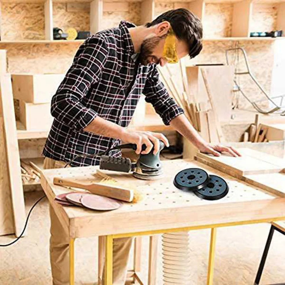 5 inch 8 Holes 125mm Hook Loop Sanding Backing Pad for Makita Orbital Sander Disk Discs Porter Cable Backup Stick on