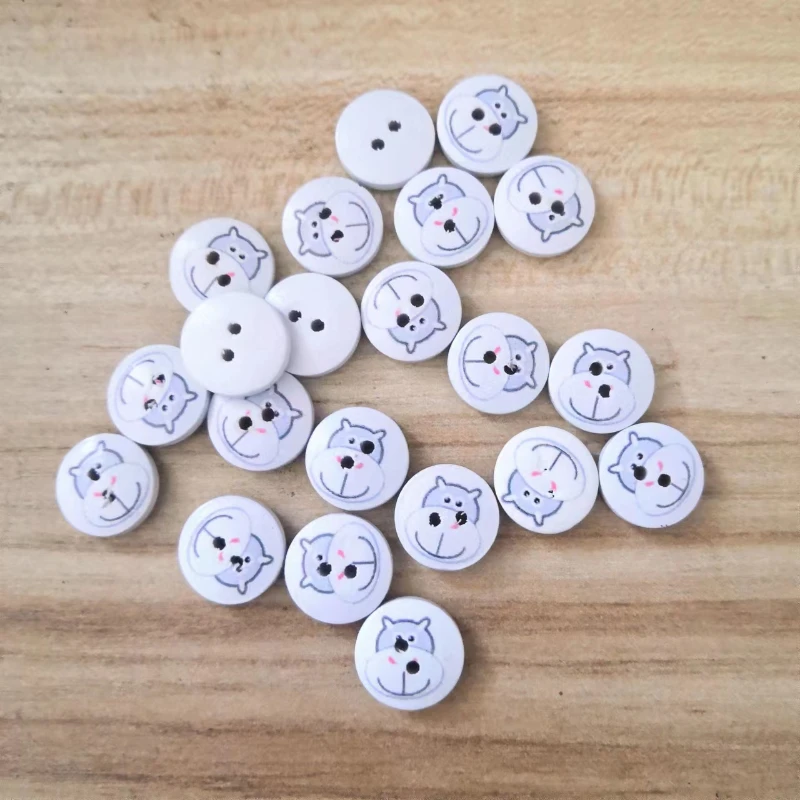 

50PCs Wood Sewing Buttons Scrapbooking Two Holes Cow 15mm Dia. Costura Botones Decorate bottoni botoes