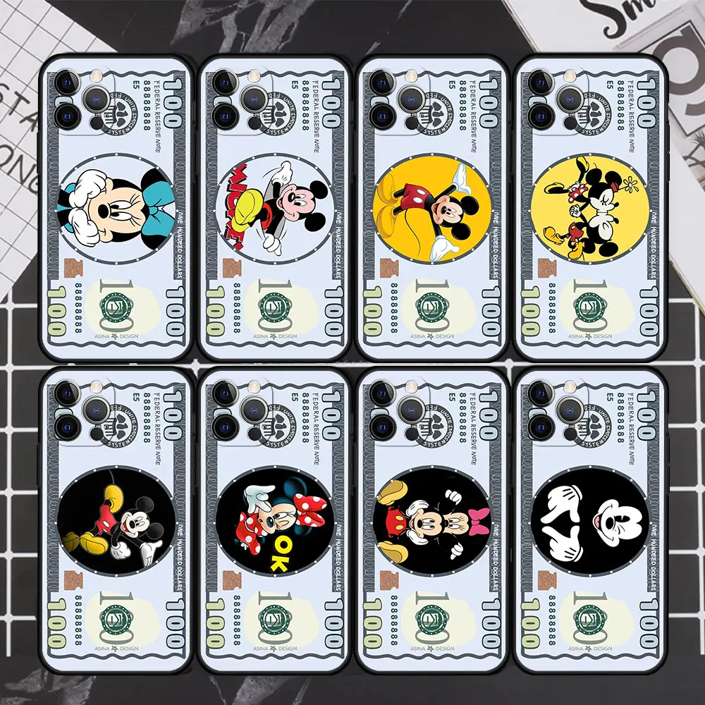 

Cartoon Cash Mickey Minne Funda Case For Apple iPhone 13 11 12 Pro 7 XR X XS X Max 8 6 6S Plus 5 5S SE 2022 Silicone Phone Coque