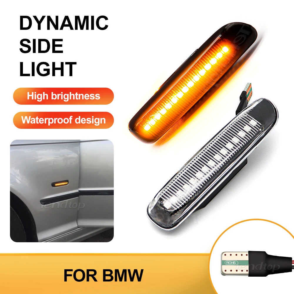 12V Turn Signal Blinker Indicator Light Dynamic Side Marker Lamp LED Bulbs On Cars For BMW E46 3er Limo Coupe Compact Cabriolet