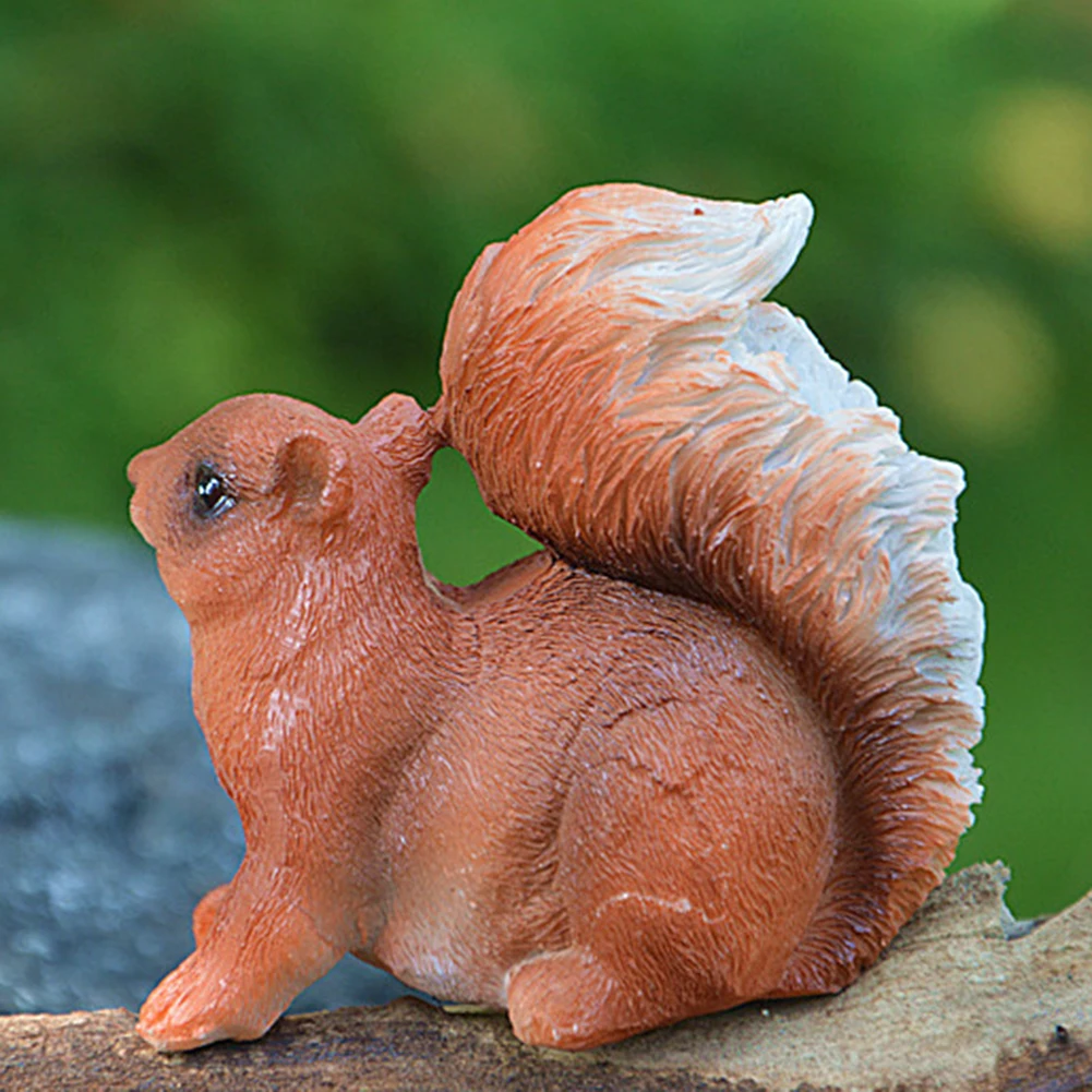 

Simulation Resin Squirrel Ornament Micro Landscape Decorative Ornaments Mini Crafts Garden Decoration Home Decor