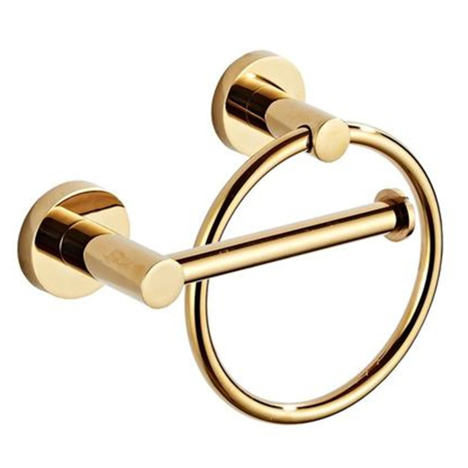 

2pcs Easy Install Heavy Duty Wall Mounted Hotel Durable Restaurant Toilet Paper Holder Set With Screws Wrench Solid Towel Ring