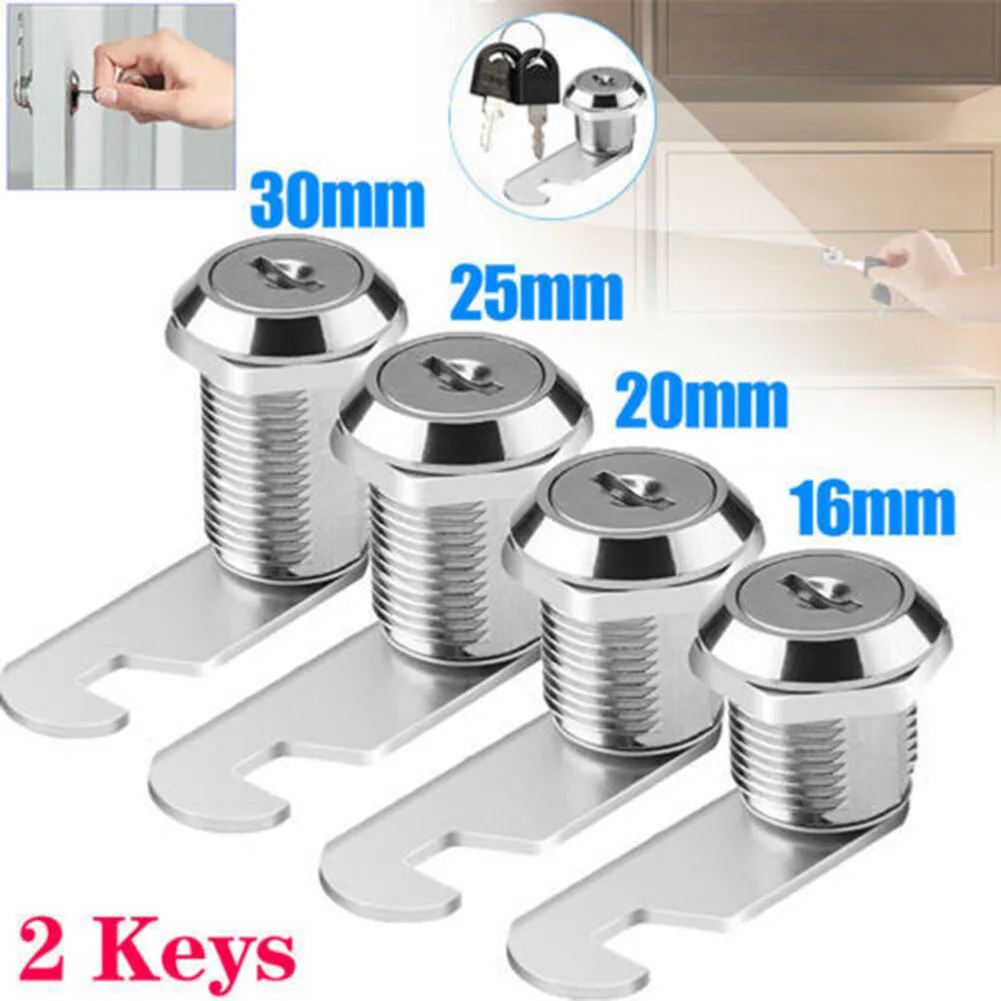 

Mailbox Lock Cam Lock Silver 2PCS For Glass Doors For Storage Cabinets For Wooden Doors With 2 Cam Lock Keys Brand New