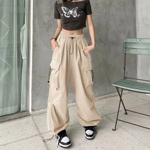 Женские брюки Y2k, рабочая одежда, повседневные брюки для женщин, корейские отзывы, много вещей, свободная Молодежная Женская одежда с широкими штанинами