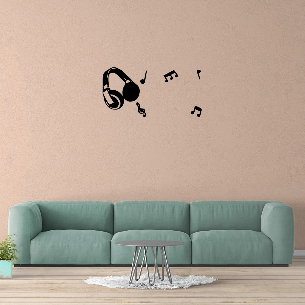 1 шт. горячая Распродажа наушники с музыкой стикер на стену наклейки из ПВХ