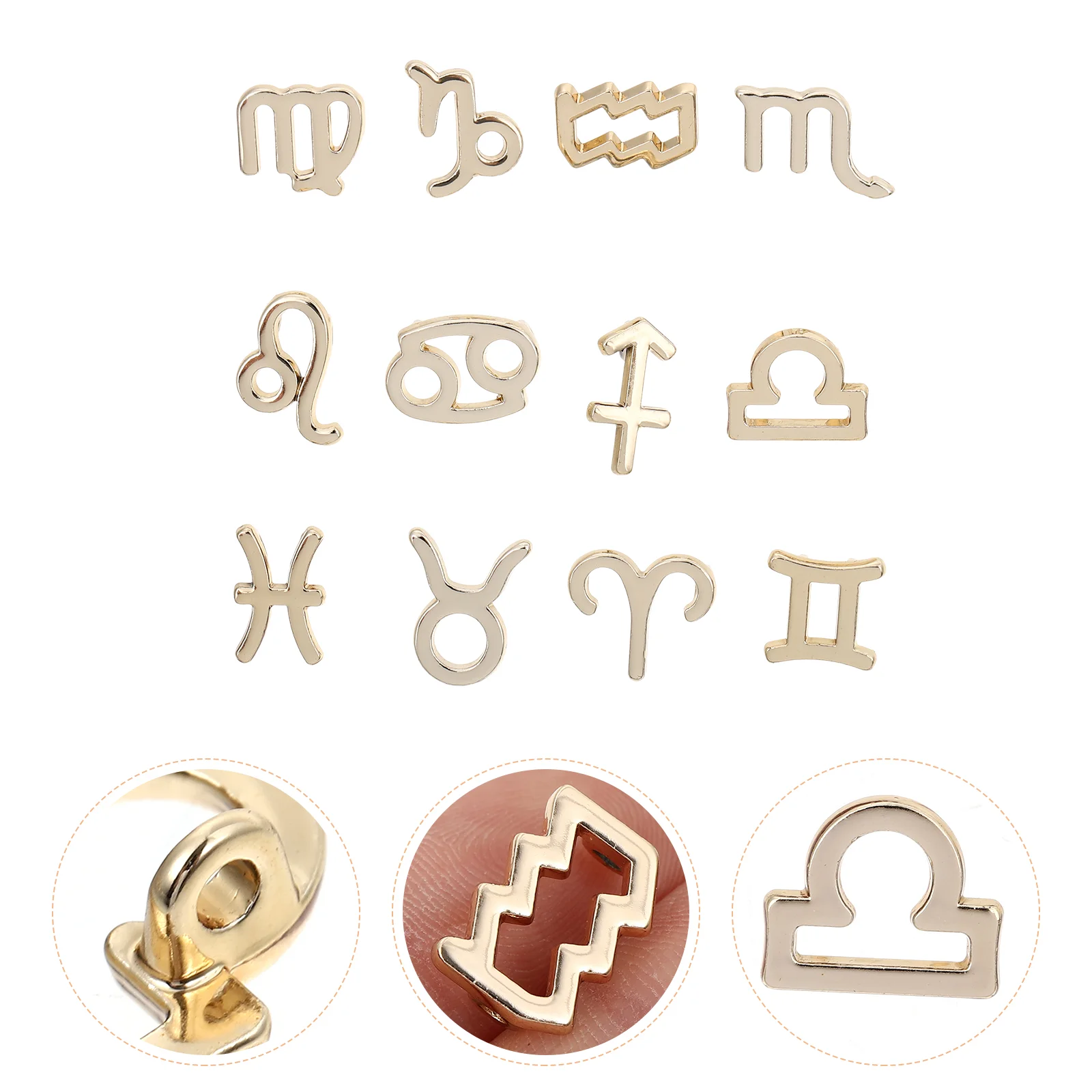 

24 Pcs Zodiac Pendant DIY Charming Set Beads European American Delicate Alloy Ornaments Necklace