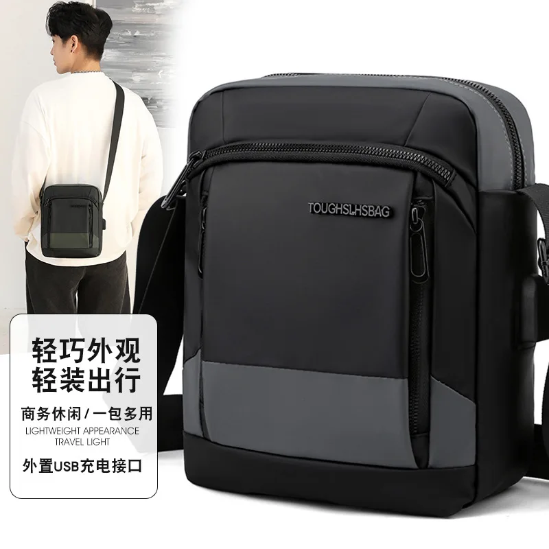 New men's Single Shoulder Bag Fashion Business men's Bags Inclined Shoulder Bag Briefcase Charging Function