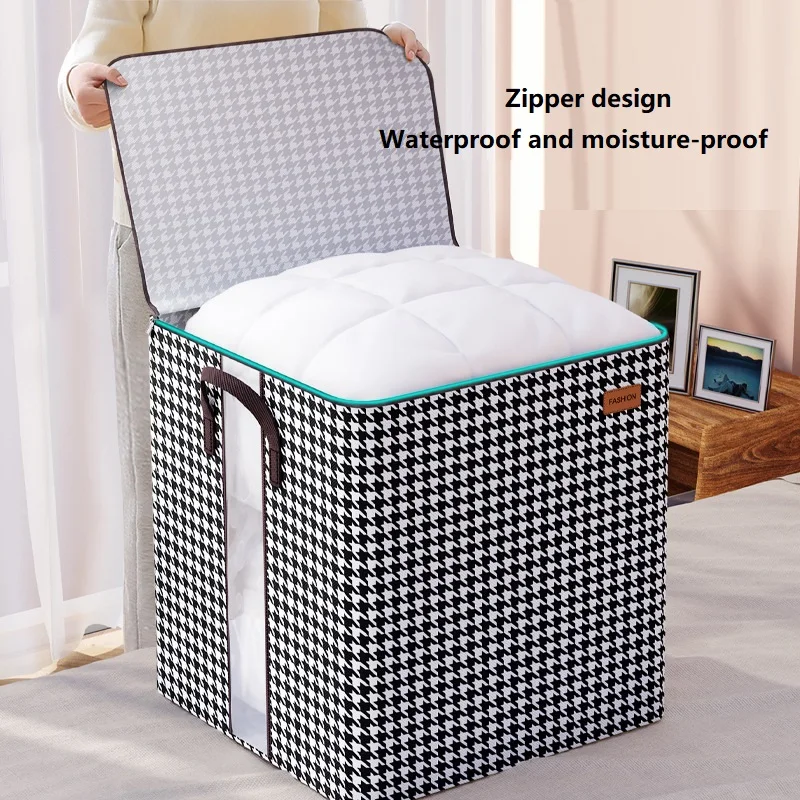 

Foldable Quilt Storage Box Visiable Window Big Capacity Non-Woven Portable Clothes Organizer Baby Toys Rag Container Cases Items
